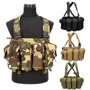 Gujia Lightweight 600D Oxford Molle Camouflage Hunting AK Tactical Chest Rig Vest with Magazine Pouches