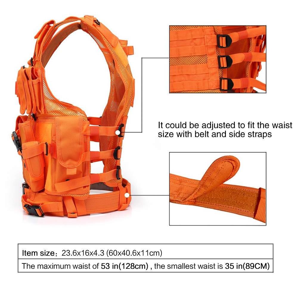 Gujia Fashion Safety Protection Fishing Outdoor Game Sport Training Tactical Orange Hunting Vest for Men