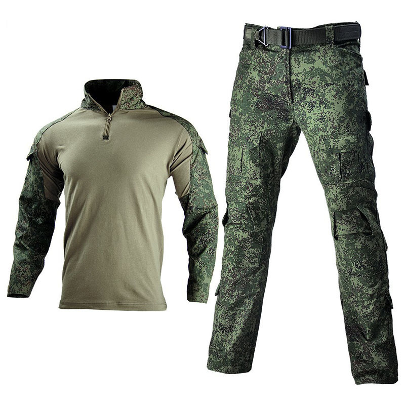 Gujia Long Sleeve Camouflage Outdoor Bosque Polo Shirts Pants Combat Hunting Tactical Uniform Frog Suit For Man