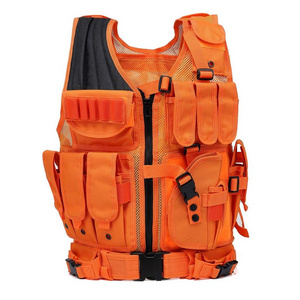 Gujia Fashion Safety Protection Fishing Outdoor Game Sport Training Tactical Orange Hunting Vest for Men