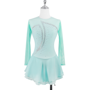 Cotton Jazz Dancing Ballet Ballroom Performance Wear Spandex Rhinestone Gymnastics Leotard ice figure Skating Dress for Girl