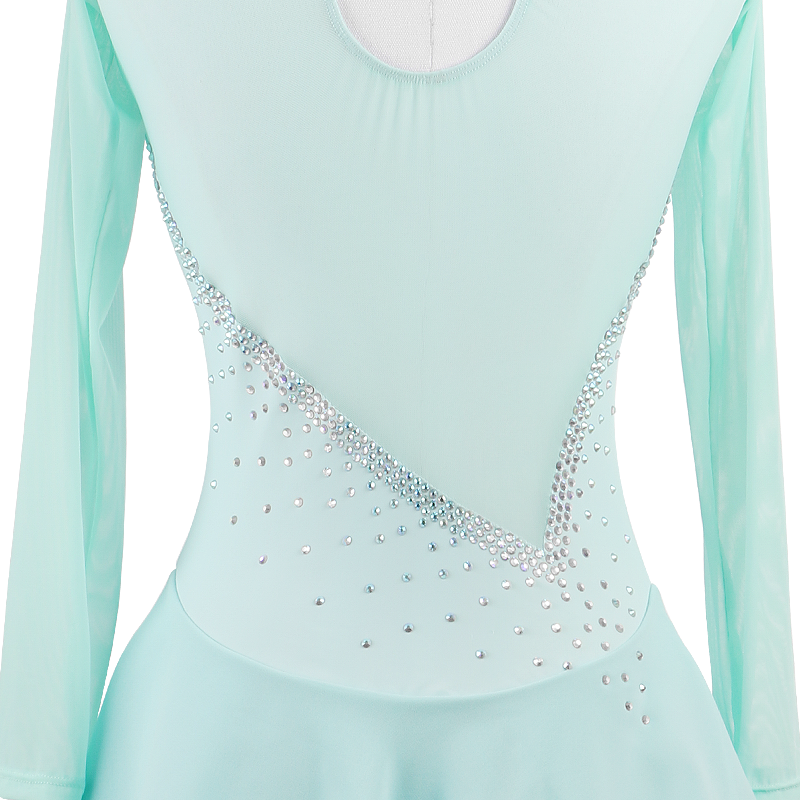 Cotton Jazz Dancing Ballet Ballroom Performance Wear Spandex Rhinestone Gymnastics Leotard ice figure Skating Dress for Girl