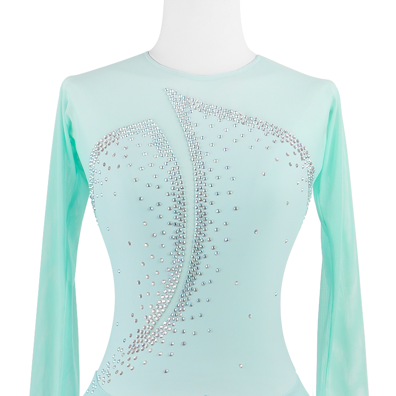 Cotton Jazz Dancing Ballet Ballroom Performance Wear Spandex Rhinestone Gymnastics Leotard ice figure Skating Dress for Girl