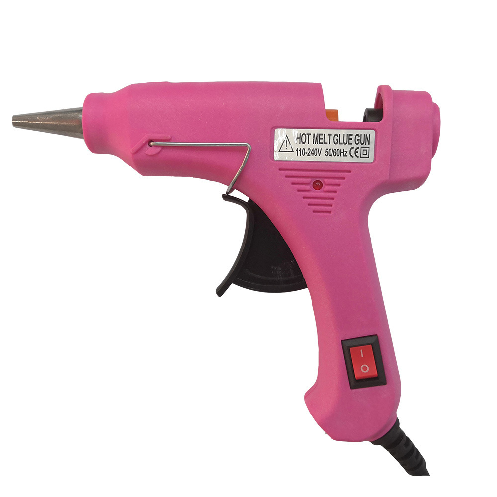 mini 20W hot melt glue gun pink for 7mm glue stick