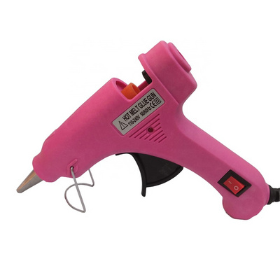 mini 20W hot melt glue gun pink for 7mm glue stick