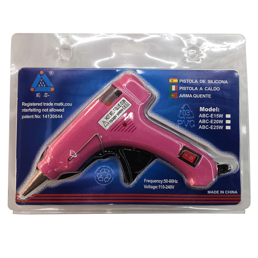 mini 20W hot melt glue gun pink for 7mm glue stick