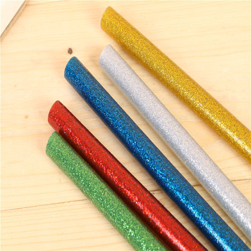 9pcs per bag mix colors glitter silicone hot melt glue stick 7*180mm