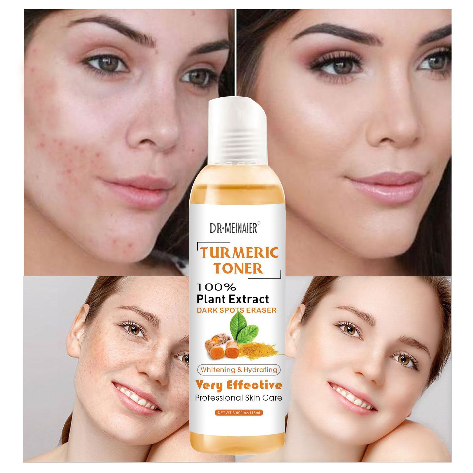 DR MEINAIER soothing nourishing skin care face toner hydrating acne removal Turmeric Water Tone