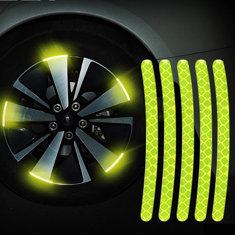 Hot sale Wheel hub decals reflective reflector strips tape rim stickers warning safety Scratch protector cover car logo