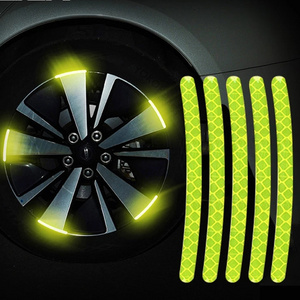 Hot sale Wheel hub decals reflective reflector strips tape rim stickers warning safety Scratch protector cover car logo