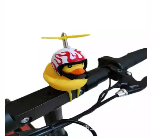 Factory Little Yellow Duck Bicycle Bells Mountain Bike Handlebar Head Light Cycling Bike Horn Motor Bicycle Helmet Cycling