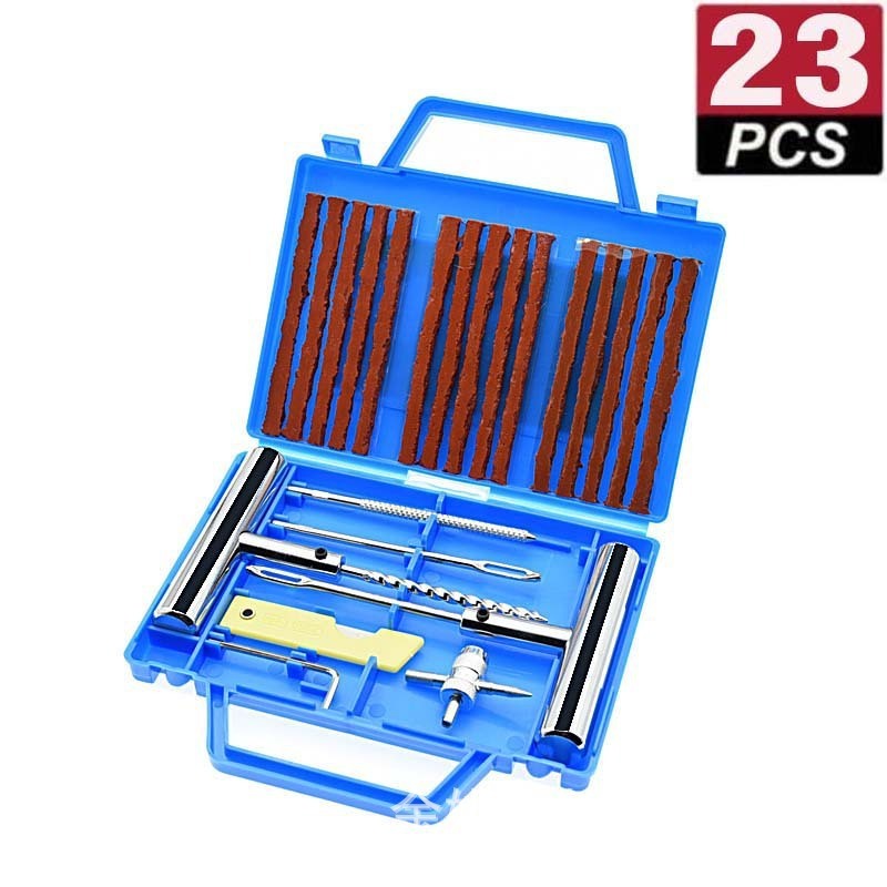 23PCS Universal Vehicle tools Wheels Tires Motorcycle Car Puncture Tyre Tool Tubeless Flat Tire Repair Kit