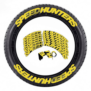 3D Car Tire Wheel Hub Ring Sticker Motor Auto Outdoor Custom Logo Car Wheel Rim Warning Stickers