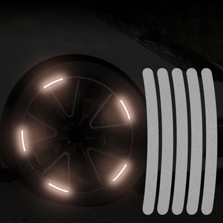 Hot sale Wheel hub decals reflective reflector strips tape rim stickers warning safety Scratch protector cover car logo