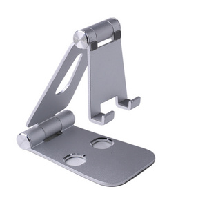 Portable Aluminum foldable desk phone holder mobile phone holder stand dual foldable cell phone holder