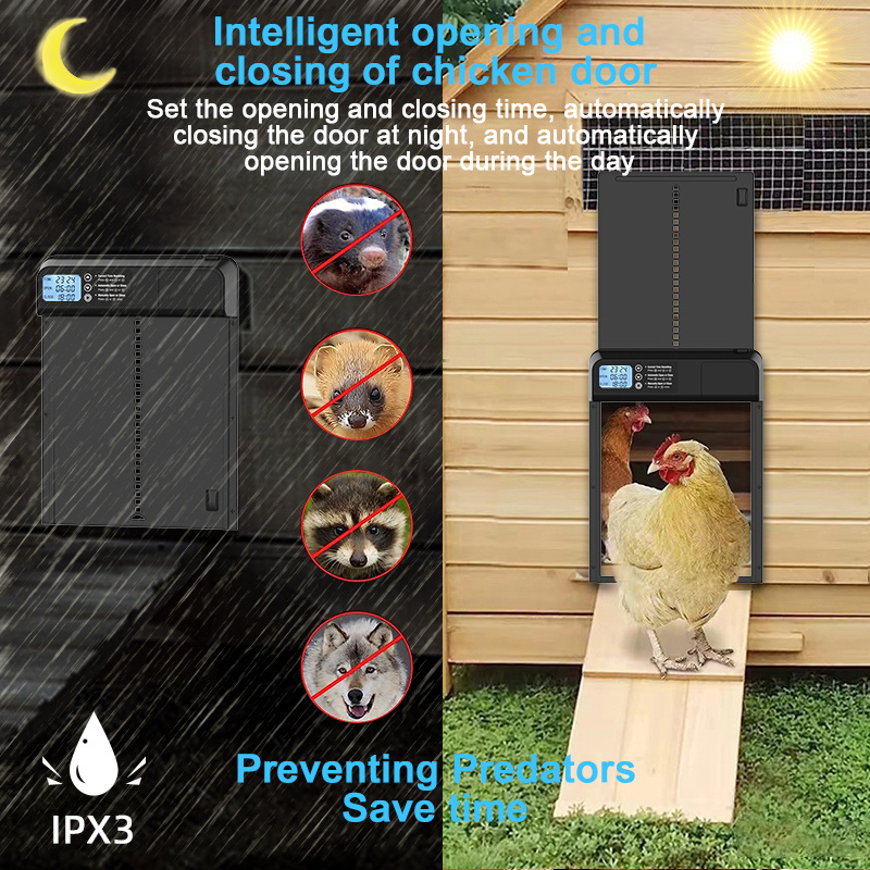 Wholesale Automatic Chicken Coop Door with Timer Smart Poultry door With patent  support custom