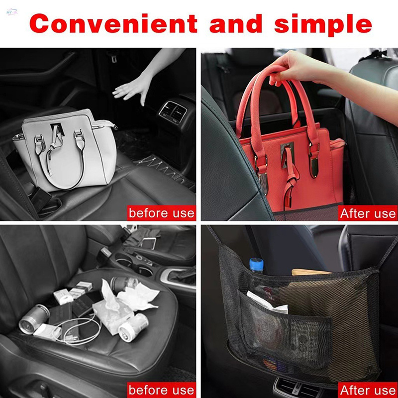 Car Organizers and Storage Bag Between Front Seats Auto Consoles Organize Tissue Water Cup Net Pocket Barrier of Pet Dog