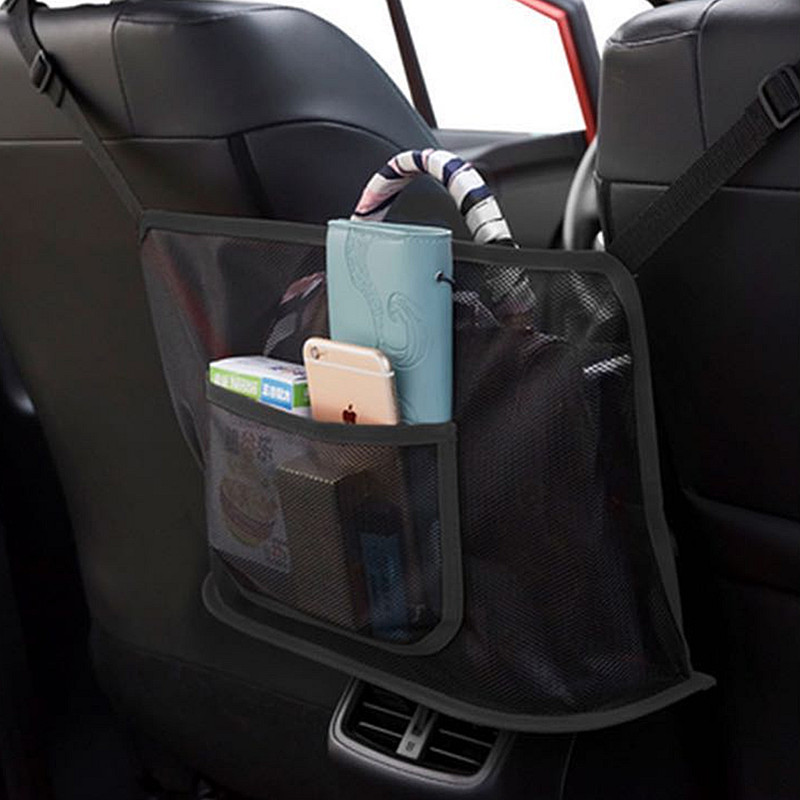 Car Organizers and Storage Bag Between Front Seats Auto Consoles Organize Tissue Water Cup Net Pocket Barrier of Pet Dog