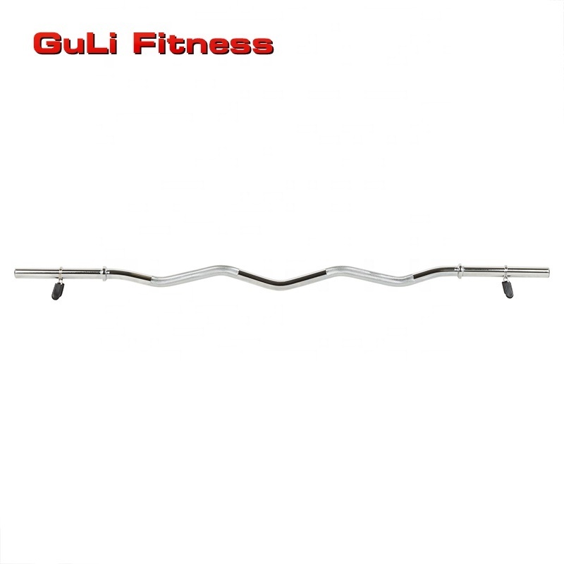 Guli Fitness 47 Inch 25/28/30mm Standard Solid EZ Curl Regular Bar Home Use Strength Training RB Chromed Curl Barbell