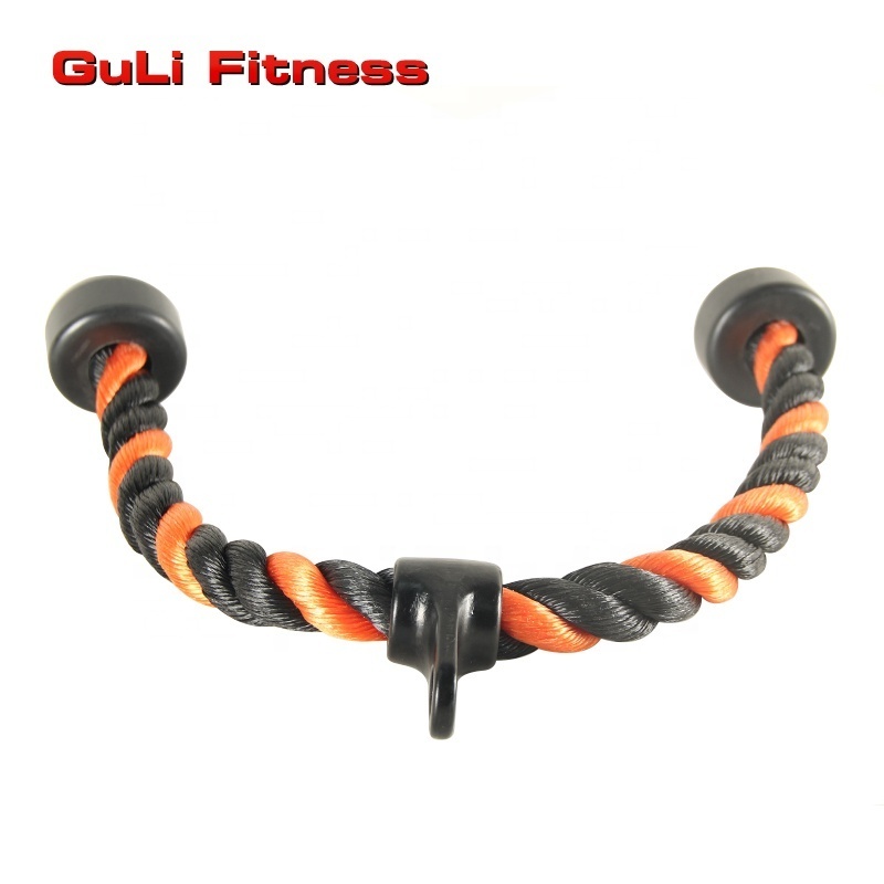 High Quality Cable Attachment Triceps Rope D row Handle Rotating Straight Bar Gym Equipment Accessories