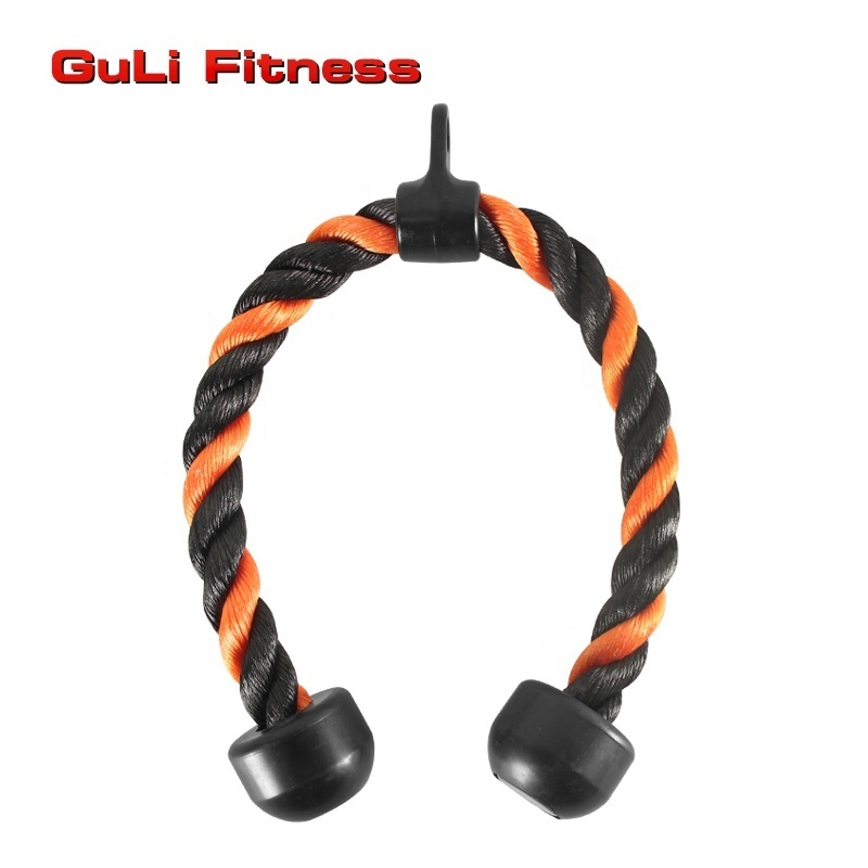 High Quality Cable Attachment Triceps Rope D row Handle Rotating Straight Bar Gym Equipment Accessories