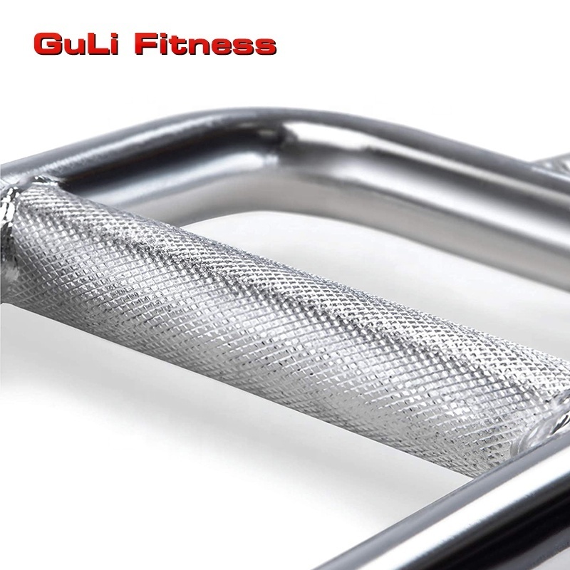 34 Inch Long Threaded Regular Barbell 25/28/30mm Weightlifting Barbell Triceps Chromed Bar With Screw Collars