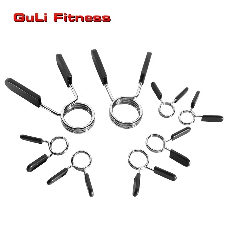 1/2 Inch Spring Barbell Locking Collars With  Plastic Handle Weight Bar Plate Locks Collar Clips 25/28/30/50mm OB Barbell Clamps