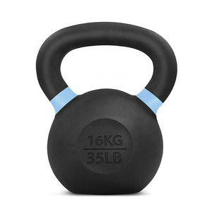 High Quality Free Weights Kettle Bell Home Gym Equipment 4-48kg Black Powder Coated Cast Iron Kettlebell