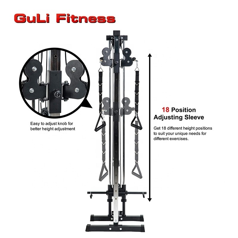 Wall Mount Cable Crossover Machines With Adjustable Dual Pulley System For Gym Home Equipment Wall Mount Cable Machine