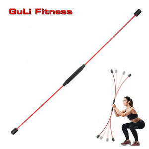 Guli Fit Total Body Exercise Bar Vibrating Swing Flex Stick With Rubber Elastic Fitness Bar Fiberglass Aerobic Flexi Wing Bar