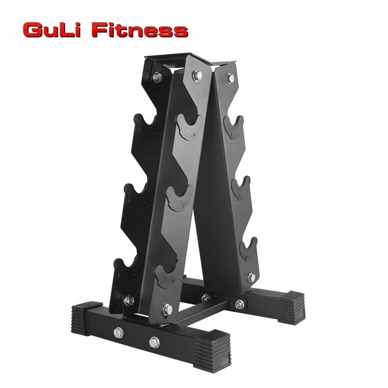 Guli Fitness Hex Dumbbell Set Metal Gym Equipment Storage Tree Dumbbell Rack 3 Pairs Powder Coating Vertical Dumbbell Stand