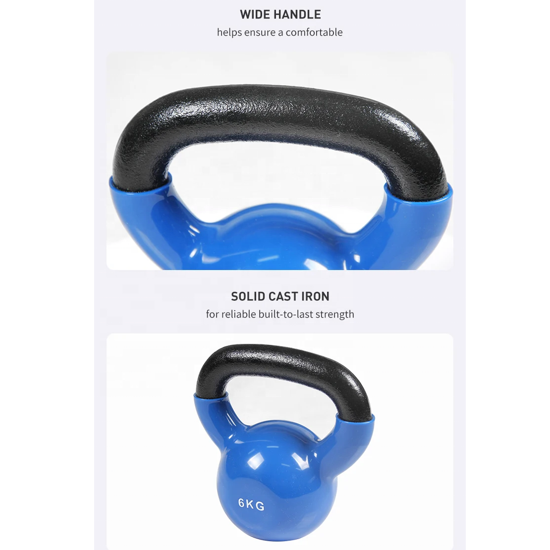 Strength Training Kettlebell Sets Gym Fitness 5lbs-100lbs Kettlebells Solid Cast Iron Vinyl Coated Kettlebell Weights