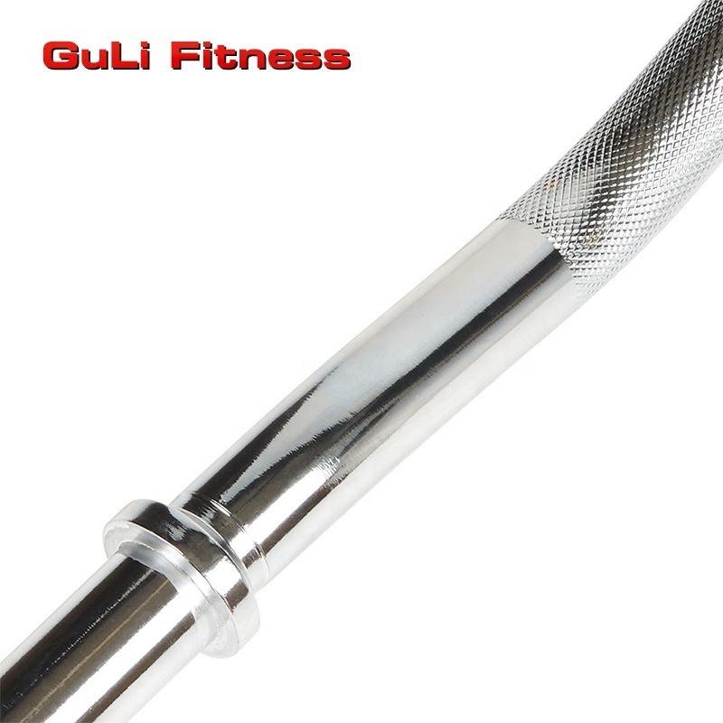 Guli Fitness 47 Inch 25/28/30mm Standard Solid EZ Curl Regular Bar Home Use Strength Training RB Chromed Curl Barbell