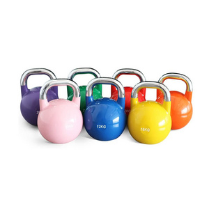 Fitness Weight Lifting Kettlebells Adjustable Cheap Cast Iron Kettle Bells 12-32kg Color Coated Steel Competition Kettlebell