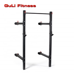 Guli Fitness Wall-Mounted Power Rack with Pull Up Bar and J-Cups Space-Saver for Home Gym Strength & Bodyweight Exercise Stand