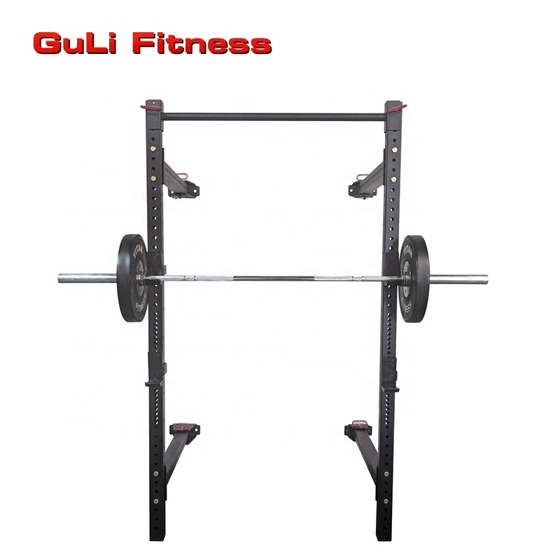 Guli Fitness Wall-Mounted Power Rack with Pull Up Bar and J-Cups Space-Saver for Home Gym Strength & Bodyweight Exercise Stand