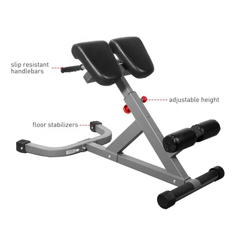 Fitness Equipment 45 Degree Roman Chair Back Hyper Extension For Strength Training Adjustable Hyperextension Ab Bench