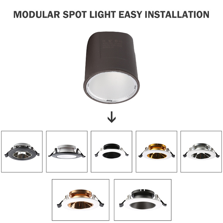 High Quality Square Black Aluminum Adjustable Housing MR16 GU10 Bulbs Led Ceiling Light Fixtures