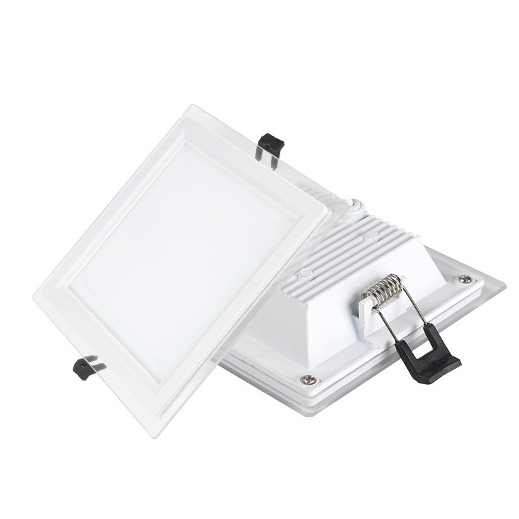 Popular design 10 years experience 3000k-4000k-6000k-3colors   smd round and square 6W 9W 12W 18W 24W 36W led glass panel  light