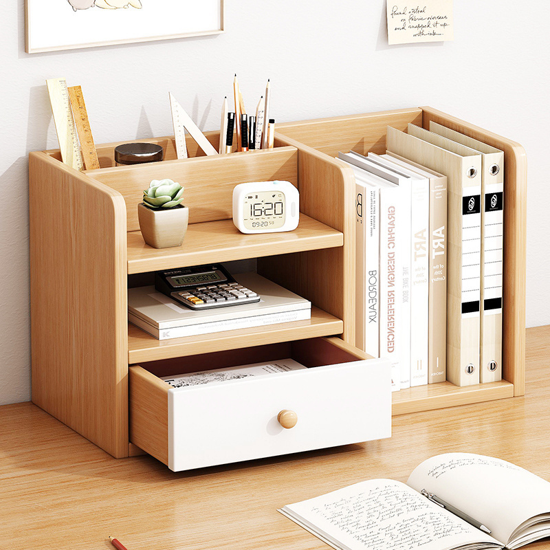 New storage cabinet bookcase portable bookshelf small wooden desktop bookshelf modern bookcase for home