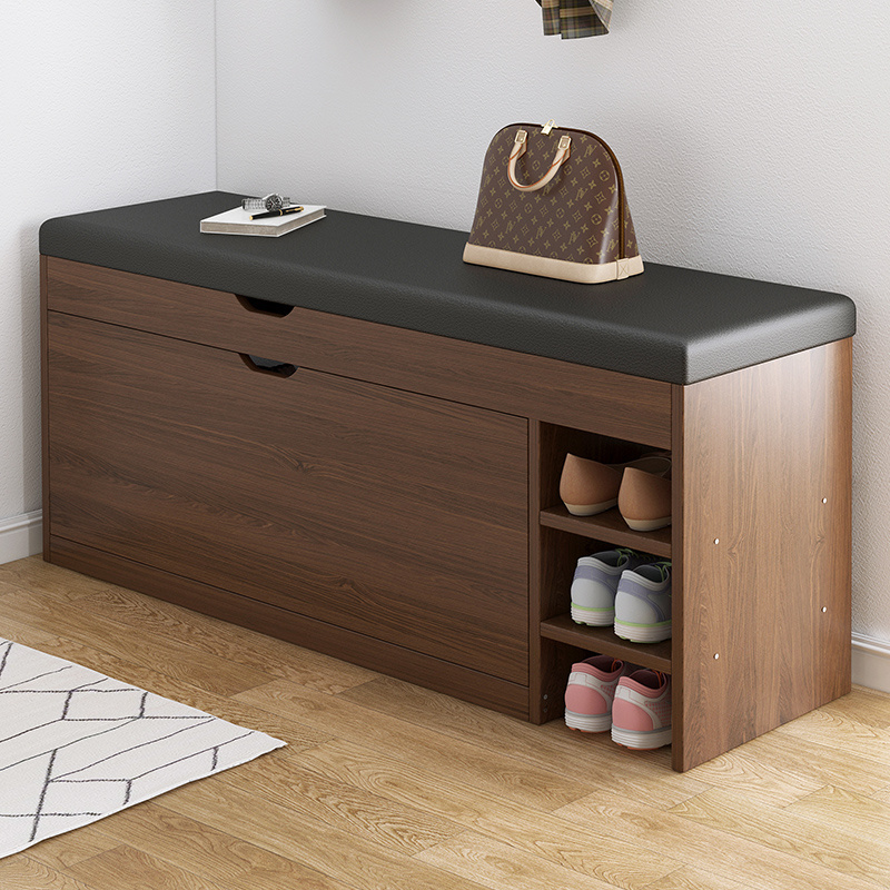 Modern Entryway PU Leather Ottoman Shoe store Bench  Shoe storage rack Cabinet with Seats Shoe Changing Stool Bench