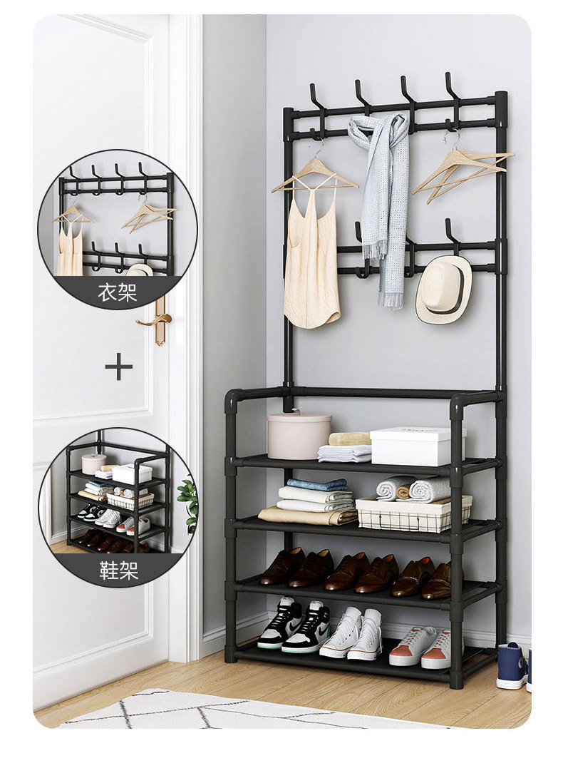 display shoe rack 5 layers modern entryway furniture shoe hanging storage stands shelf with cloth hangers