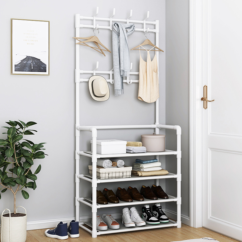 display shoe rack 5 layers modern entryway furniture shoe hanging storage stands shelf with cloth hangers