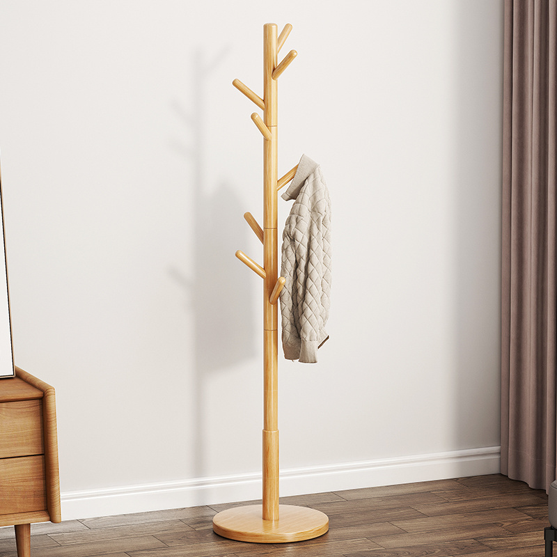 Top quality Free Standing Solid Wood Coat Rack Furniture Modern Wooden Tree Shape Hanger Coat Rack