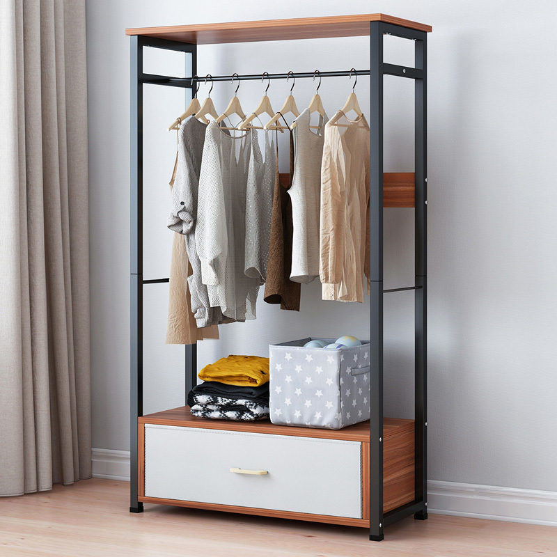 Wooden open wardrobe clothes organizer for closet bedroom cabinets wardrobe furniture modern simple with storage drawers