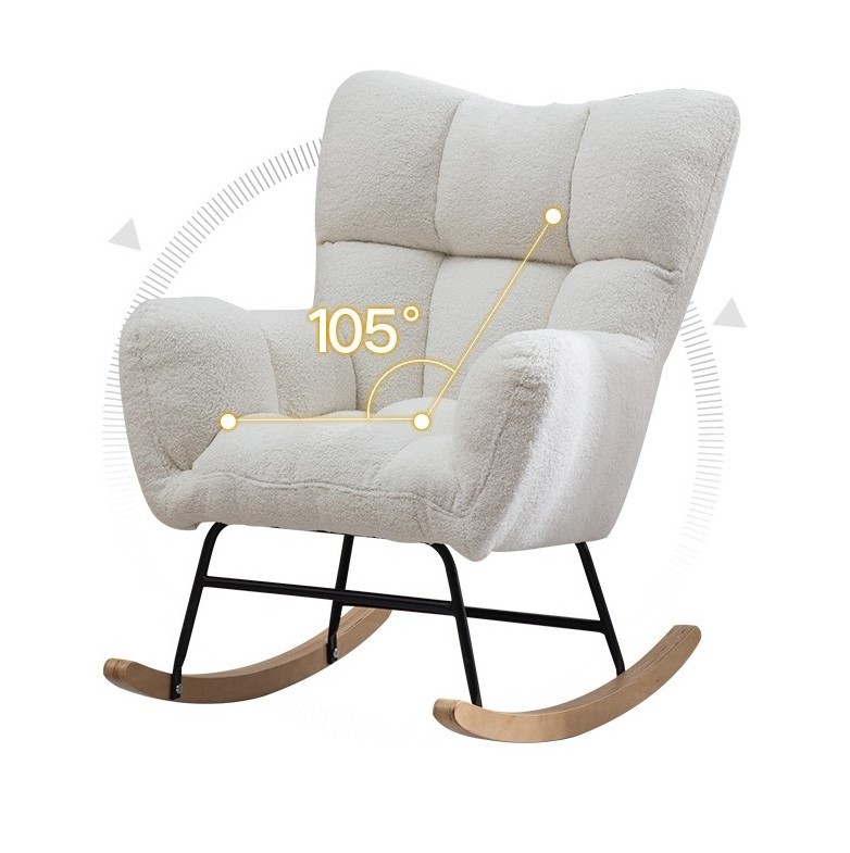 white individual rocking sofa chair living room chair sofa and footstool set modern furniture