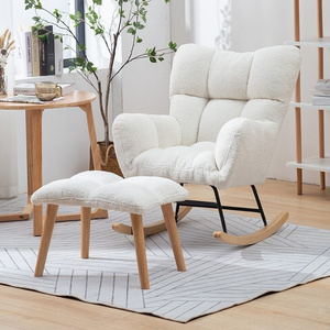 white individual rocking sofa chair living room chair sofa and footstool set modern furniture