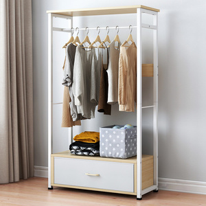 Wooden open wardrobe clothes organizer for closet bedroom cabinets wardrobe furniture modern simple with storage drawers