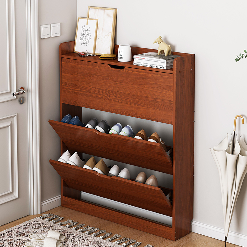 Flipping shoes rack for entryways household economical ultra thin storage  shoe cabinet wooden online