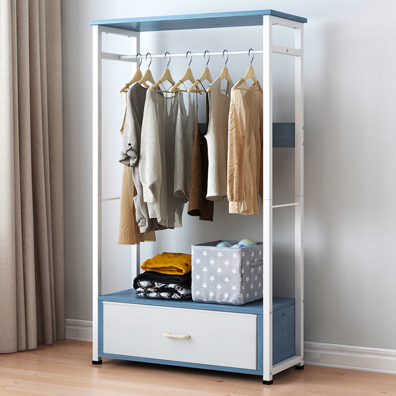 Wooden open wardrobe clothes organizer for closet bedroom cabinets wardrobe furniture modern simple with storage drawers